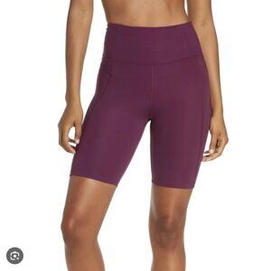 NWT girlfriend collective High-Rise Pocket Bike Short plum purple size small